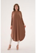 sandy yırtmaç tunik camel