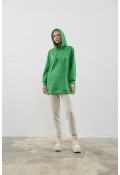 Kapüşonlu Sweat Benetton Yeşili