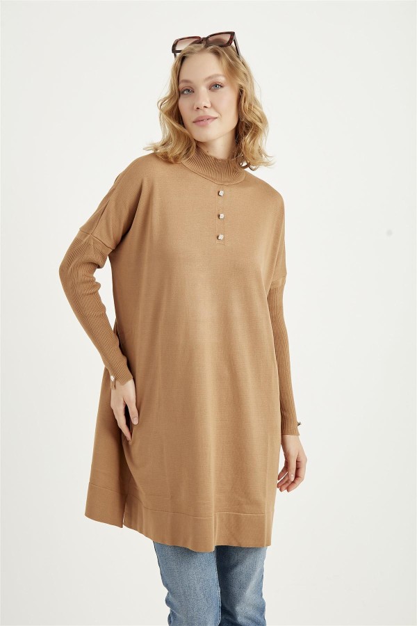 Roza Merserize Tunik-CAMEL