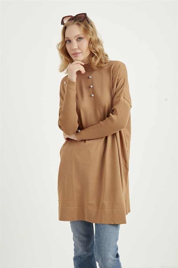 Roza Merserize Tunik-CAMEL