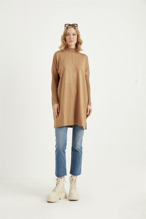 Roza Merserize Tunik-CAMEL